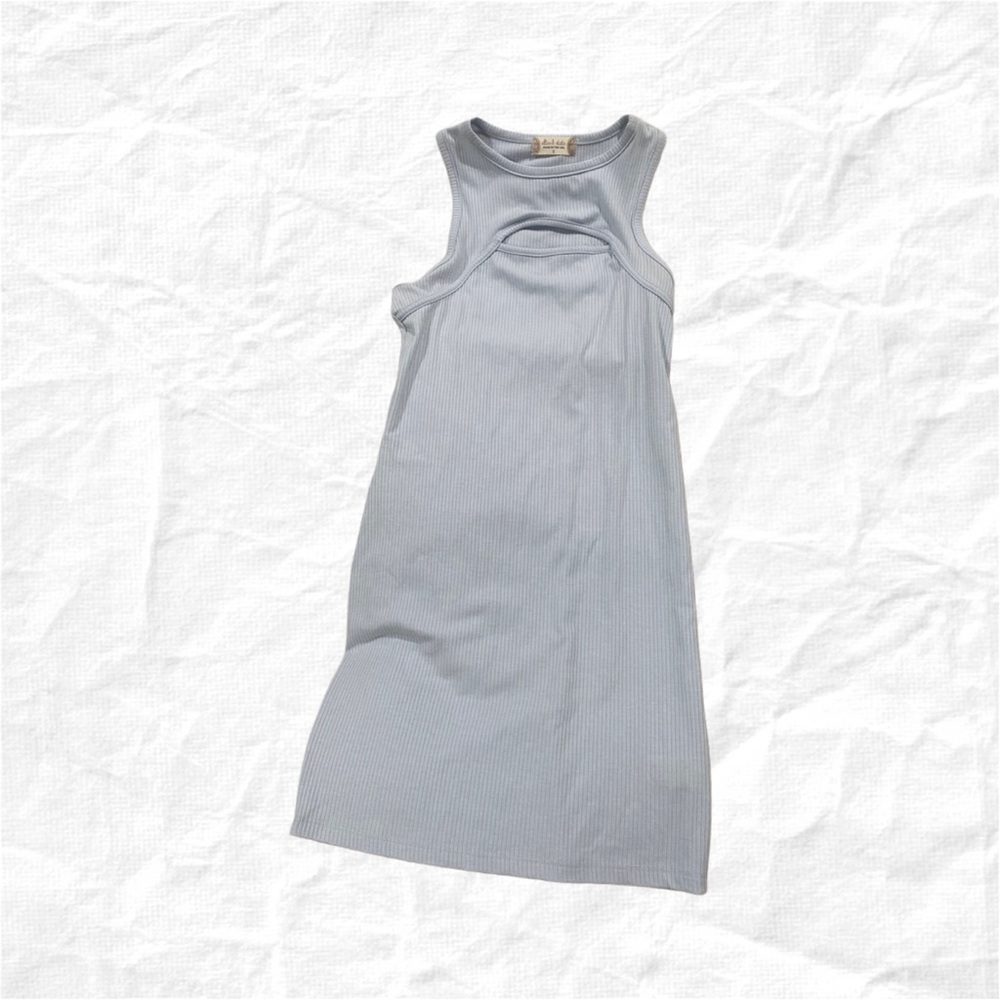 Altar’d State NWOT mini baby blue cotton dress made in America